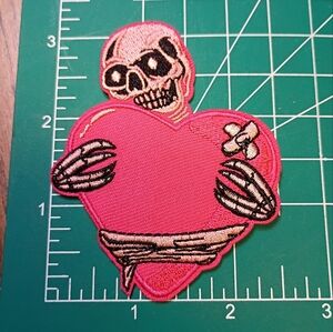 2/$10 Skeleton Heart Embroidered Patch